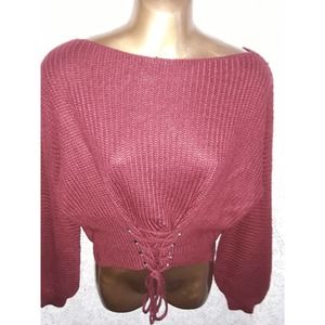 NWT SEEK The Label Corset Style Balloon Sleeve Sweater XS